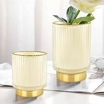 DASITON Makeup Brush Holder Organizer - Crystal Vintage Design for Beauty Lovers