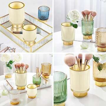 DASITON Vintage Makeup Brush Holder - Elegant Storage Solution