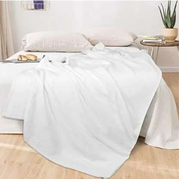 Luxurious Glamburg 100% Cotton Waffle Blanket King Size