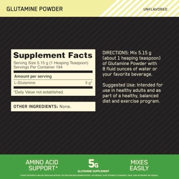 Optimum Nutrition L-Glutamine for Optimal Muscle Recovery