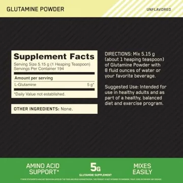 Optimum Nutrition L-Glutamine for Optimal Muscle Recovery
