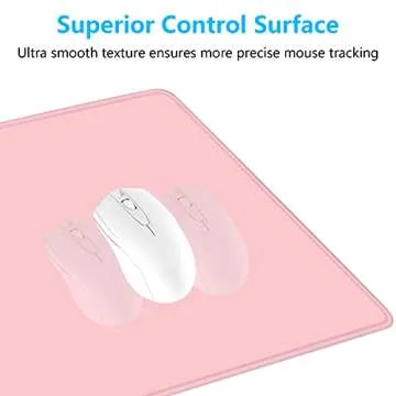 Dapesuom Large Mouse Pad, Extended Gaming Mouse Mat with Stitched Edges, Full Size Desk Mats with Non-Slip Base, Computer Big Desktop Keyboard Pad for Gamer, Laptop, Office, 23.6 x 11.8 in, Pink