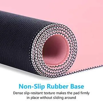 Dapesuom Large Mouse Pad, Extended Gaming Mouse Mat with Stitched Edges, Full Size Desk Mats with Non-Slip Base, Computer Big Desktop Keyboard Pad for Gamer, Laptop, Office, 23.6 x 11.8 in, Pink