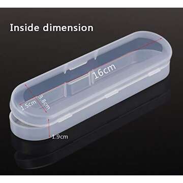 AKOAK Clear Polypropylene Storage Containers Box with Hinged Lid for Pencils, Pens,Accessories,Crafts,Learning Supplies,Makeup Brush,Screws,Drills,6.89" x 1.49" x 0.74",Pack of 2