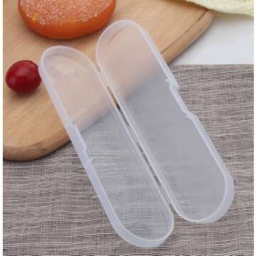 AKOAK Clear Polypropylene Storage Containers Box with Hinged Lid for Pencils, Pens,Accessories,Crafts,Learning Supplies,Makeup Brush,Screws,Drills,6.89" x 1.49" x 0.74",Pack of 2