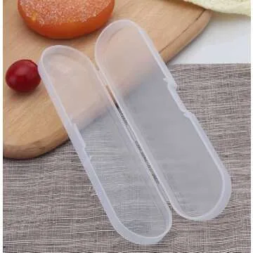 AKOAK Clear Polypropylene Storage Containers Box with Hinged Lid for Pencils, Pens,Accessories,Crafts,Learning Supplies,Makeup Brush,Screws,Drills,6.89" x 1.49" x 0.74",Pack of 2