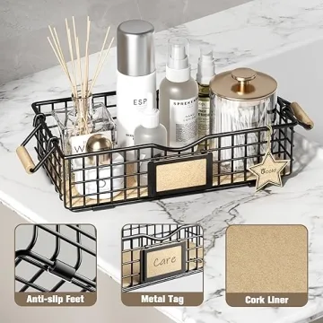Qcold Bathroom Organizer Basket - Stylish Storage Solution