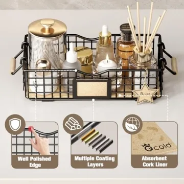 Qcold Bathroom Organizer Basket - Stylish Storage Solution