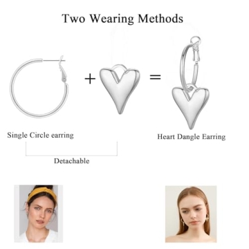 Versatile Veotain Heart Dangle Earrings for Stylish Women