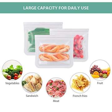 Kollea 12 Pack Reusable Sandwich Bags for Food Storage