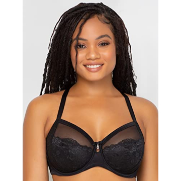 Curvy Couture Luxe Lace Underwire Bra for Plus Sizes 38DD