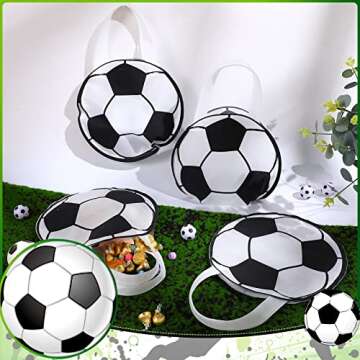 Shihanee 24 Pcs Soccer Party Favor Bags - Sporty Goody Bags for Every Celebration