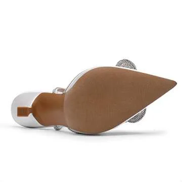 DREAM PAIRS Women's High Heels Destiny Closed Toe Strappy Heels Sexy Rhinestone Ankle Strap Pumps Wedding Bridal Party Dress Shoes Destiny,Size 8,White,SDPU2208W