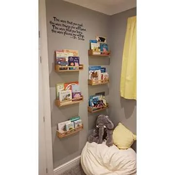 Gneric Floating Shelves for Wall, Burlywood Nursery Book Shelves, 15.7 inch Kids Bookshelf, Wall Shelves for Living Room Bedroom Decor,Kitchen Spice Rack,Bathroom Storage Rack(6 Pack)