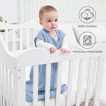 Yoofoss Baby Sleep Sack 18-24 Months Wearable Blanket for Babies 100% Cotton 2-Way Zipper TOG 0.5 To...