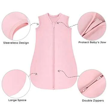 Yoofoss Baby Sleep Sack 18-24 Months Wearable Blanket for Babies 100% Cotton 2-Way Zipper TOG 0.5 Toddler Sleeping Sack 3 Pack, Comfy Soft Lightweight