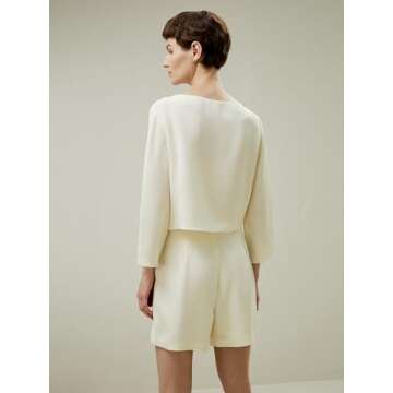 LilySilk Womens Pure Silk Shirt Ladies 30MM Mulberry Silk Blouse with Gold-Tone Buttons Decorated Th...