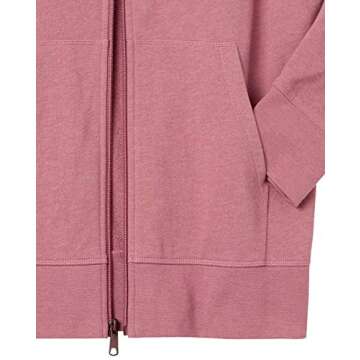 Amazon Essentials Men's Lightweight French Terry Full-Zip Hoodie, Pink, Large