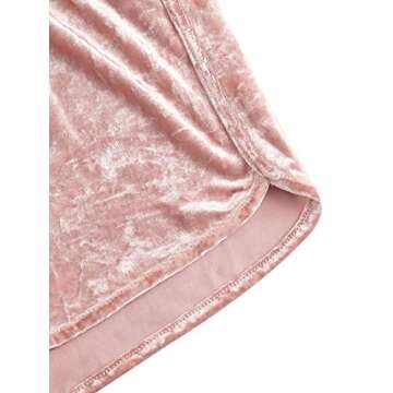 MakeMeChic Women's 2 Piece Outfits Velvet Crop Top Tee Shirt and Shorts Pajama Sets Light Pink M