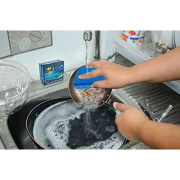 Scrubit Non-Scratch Cleaning Scrub Sponges- Scrubbing Dish Sponge Ideal for Washing Kitchen,Dishes, Bathroom &More – Dishwashing Sponge Along with A Thought Scrubber – 24 sponges
