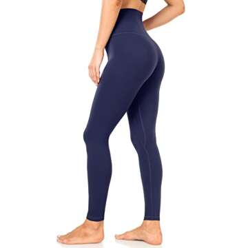 YUNOGA Ultra Soft High Waisted Leggings for Women, Navy