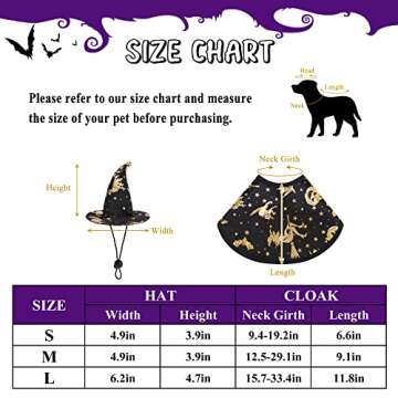 Mogoko Halloween Witch Dog Costumes, Pet Halloween Cosplay Hoodies, Adorable Cat Costume,Animal Fleece Cloak Warm Outfits Clothes for Puppy Small Dogs Cats