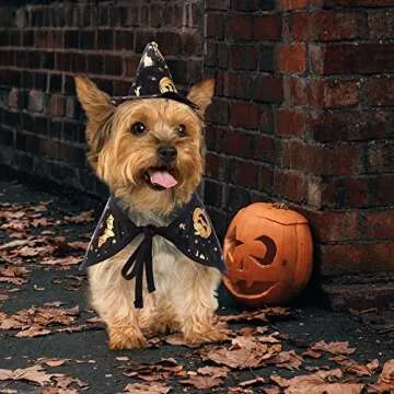 Mogoko Halloween Witch Dog Costumes, Pet Halloween Cosplay Hoodies, Adorable Cat Costume,Animal Fleece Cloak Warm Outfits Clothes for Puppy Small Dogs Cats