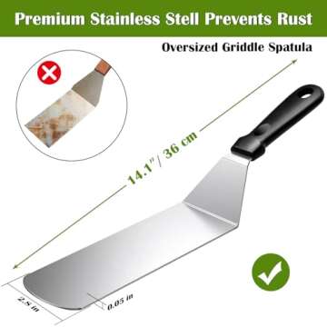 MSKC Griddle Accessories Kit for Blackstone and Camp Chef Grilling Black Stone Flat top Griddle Spatula Tools Accessory Set Outdoor Backyard Flattop Barbecue Cooking Gift for Men and Women (16 Piece)