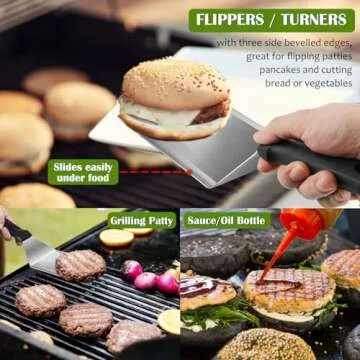 MSKC Griddle Accessories Kit for Blackstone and Camp Chef Grilling Black Stone Flat top Griddle Spatula Tools Accessory Set Outdoor Backyard Flattop Barbecue Cooking Gift for Men and Women (16 Piece)