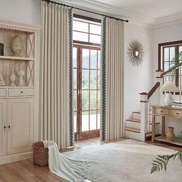 Elegant Cream Pinch Pleat Room Darkening Curtain Pair