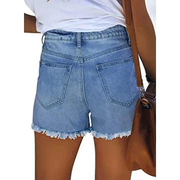 Stylish MINGALONDON Distressed Jean Shorts for Women