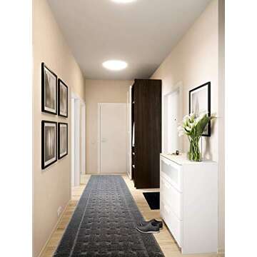 8 FT Long Non-Slip Washable Carpet Runner Rug with Rubber Backing, Custom Floor Mat for Kitchen Hallway Stairs Bedroom Bathroom Entry, Anthracite Grey, Your Choice of Length, (26" X 8')