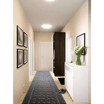 8 FT Long Non-Slip Washable Carpet Runner Rug with Rubber Backing, Custom Floor Mat for Kitchen Hallway Stairs Bedroom Bathroom Entry, Anthracite Grey, Your Choice of Length, (26" X 8')