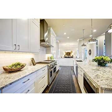 8 FT Long Non-Slip Washable Carpet Runner Rug with Rubber Backing, Custom Floor Mat for Kitchen Hallway Stairs Bedroom Bathroom Entry, Anthracite Grey, Your Choice of Length, (26" X 8')