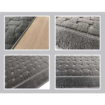 8 FT Long Non-Slip Washable Carpet Runner Rug with Rubber Backing, Custom Floor Mat for Kitchen Hallway Stairs Bedroom Bathroom Entry, Anthracite Grey, Your Choice of Length, (26" X 8')