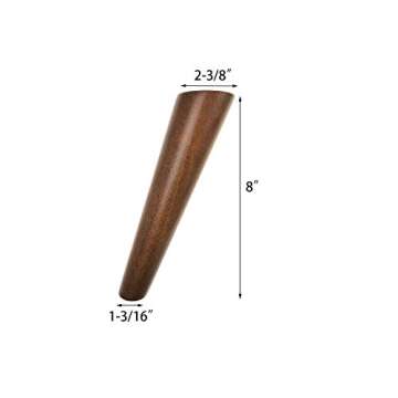 Walnut Color Round Solid Wood Furniture Legs Sofa Replacement Legs Perfect for Mid-Century Modern/Gr...