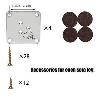 Walnut Color Round Solid Wood Furniture Legs Sofa Replacement Legs Perfect for Mid-Century Modern/Great IKEA hack for Sofa Legs, Couch Legs, Bed Legs, Coffee Table Legs (8 Inches,Set of 4)