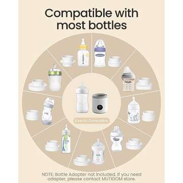 MUTIGOM Portable Bottle Warmer, Fast Baby Bottle Warmer Milk Warmer with 11OZ Bottle, Rechargeable Travel Bottle Warmer for Most Bottles, Water Warmer for Baby Formula Breastmilk