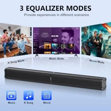 80W Detachable Sound Bar with Bluetooth for TV and Gaming
