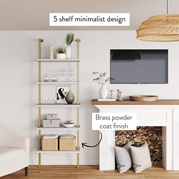 Nathan James Theo 5-Shelf Modern Bookcase for Home Decor