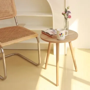 AWASEN Round Side Table Easy Assembly for Small Spaces