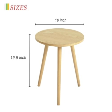 AWASEN Round Side Table Easy Assembly for Small Spaces