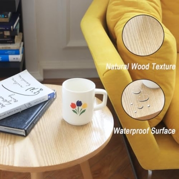 AWASEN Round Side Table Easy Assembly for Small Spaces