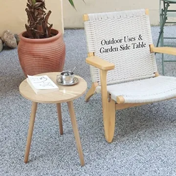 AWASEN Round Side Table Easy Assembly for Small Spaces