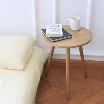 AWASEN Round Side Table Easy Assembly for Small Spaces