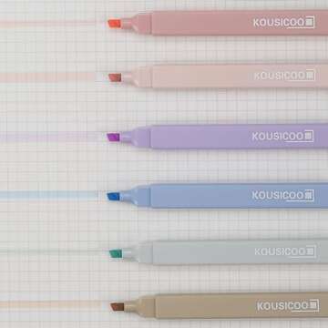 Aesthetic Cute Pastel Highlighters Set: 6 Assorted Colors No Bleed Pens Bible Markers Office Essenti...