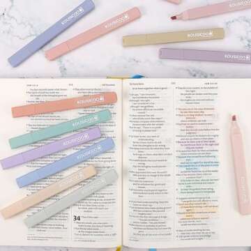 Aesthetic Cute Pastel Highlighters Set: 6 Assorted Colors No Bleed Pens Bible Markers Office Essentials Desk Accessories School Study Supplies Journaling Preppy Teen Girl Women Stuff Book Kit