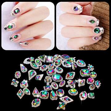 Nail Rhinestones 48Pcs Big Charms for Sparkling Nail Art