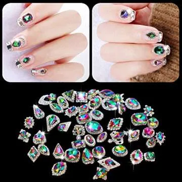 Nail Rhinestones 48Pcs Big Charms for Sparkling Nail Art