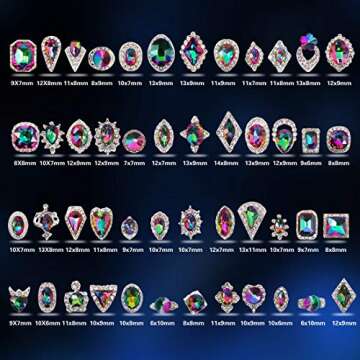 Nail Rhinestones 48Pcs Big Charms for Sparkling Nail Art